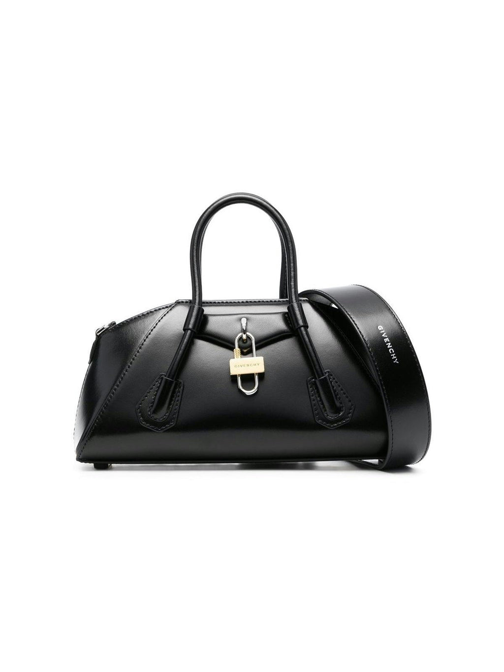 MINI BOLSO NEGRO LOGO PLATEADO