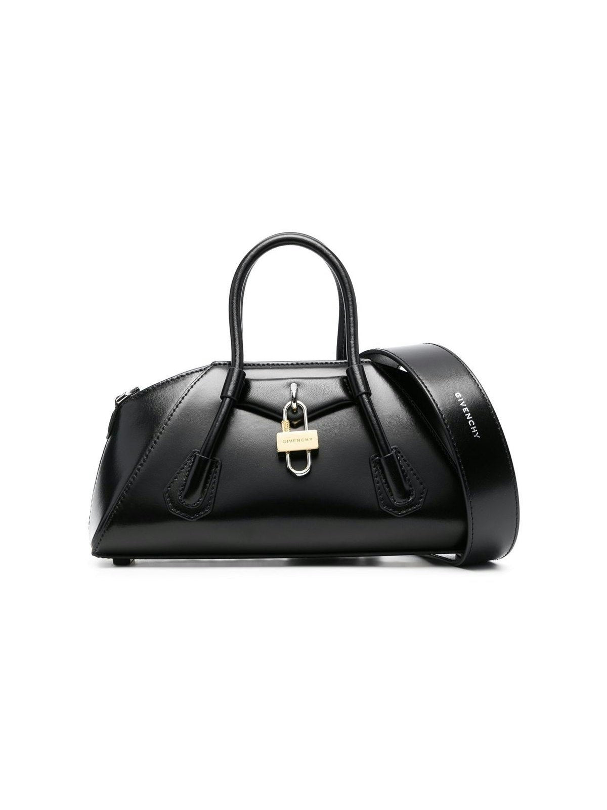 MINI BOLSO NEGRO LOGO PLATEADO