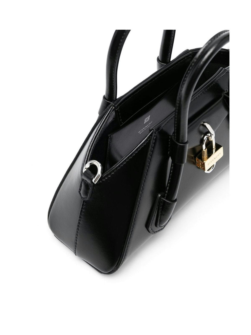 MINI BOLSO NEGRO LOGO PLATEADO