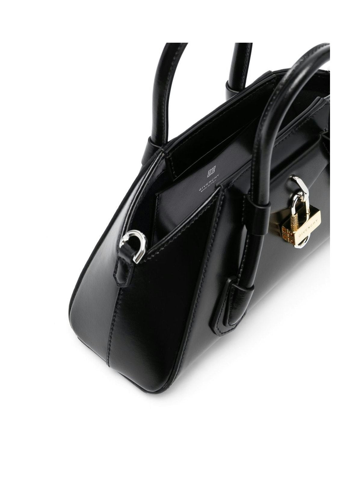 MINI BOLSO NEGRO LOGO PLATEADO