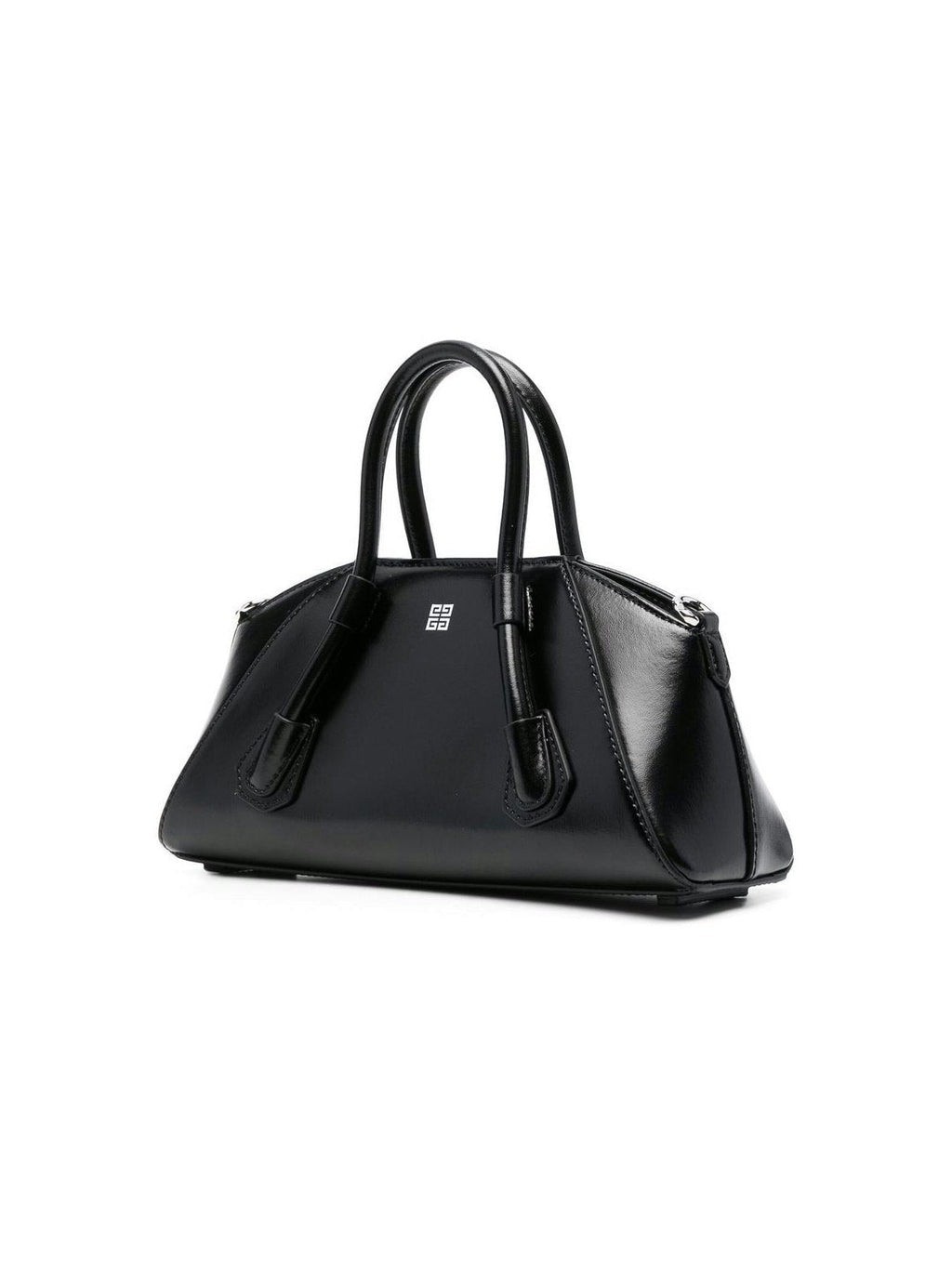 MINI BOLSO NEGRO LOGO PLATEADO