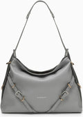 MEDIUM VOYOU BAG IN LIGHT GREY LEATHER