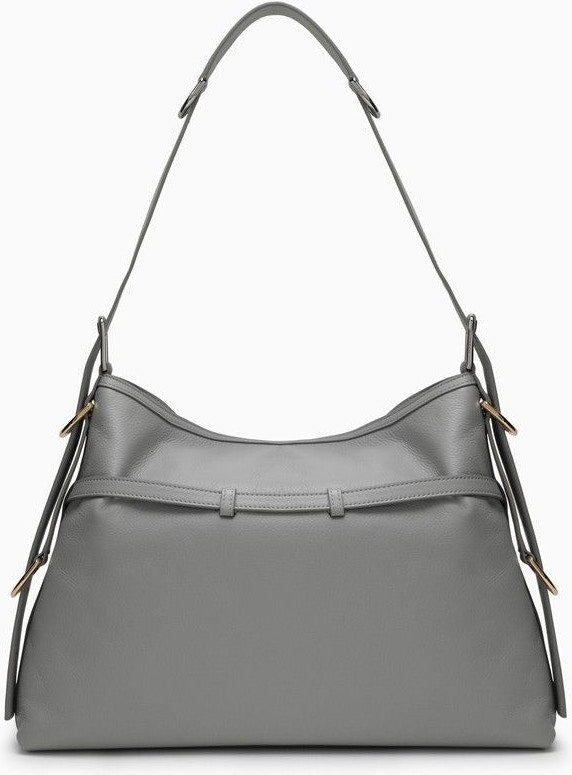 MEDIUM VOYOU BAG IN LIGHT GREY LEATHER