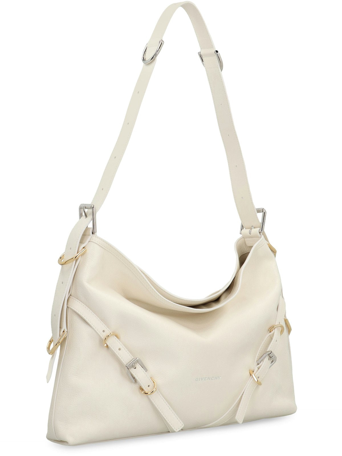 MEDIUM VOYOU BAG IN IVORY LEATHER