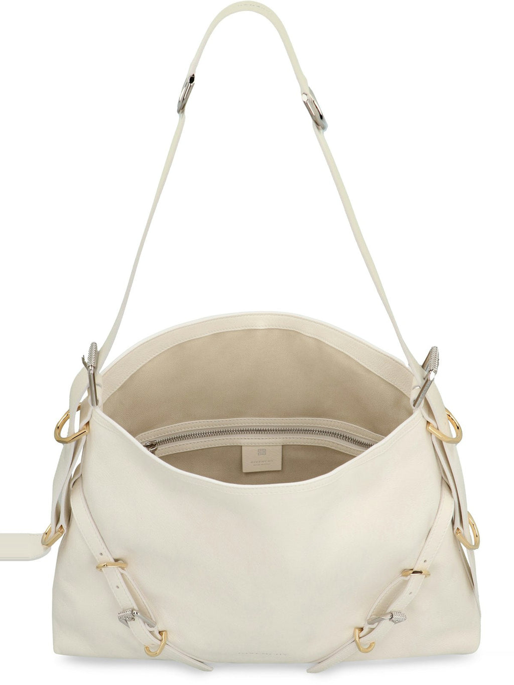 MEDIUM VOYOU BAG IN IVORY LEATHER