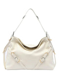 MEDIUM VOYOU BAG IN IVORY LEATHER