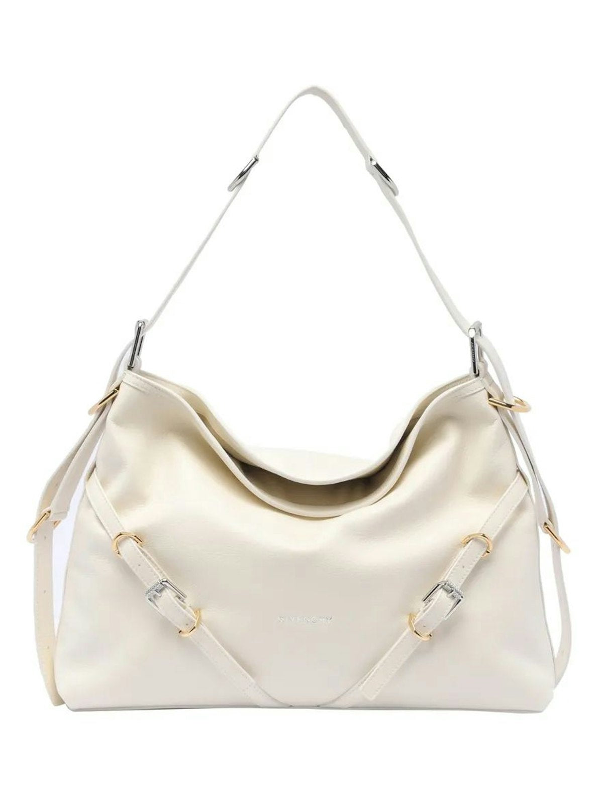 MEDIUM VOYOU BAG IN IVORY LEATHER