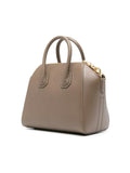 BOLSO ANTIGONA S TAUPE OSCURO ZIP DORADO