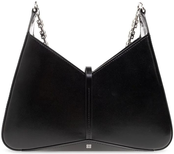 CUT OUT SMALL BLACK LEATHER BAG