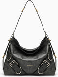 Voyou Boyfriend Medium Black Leather Bag