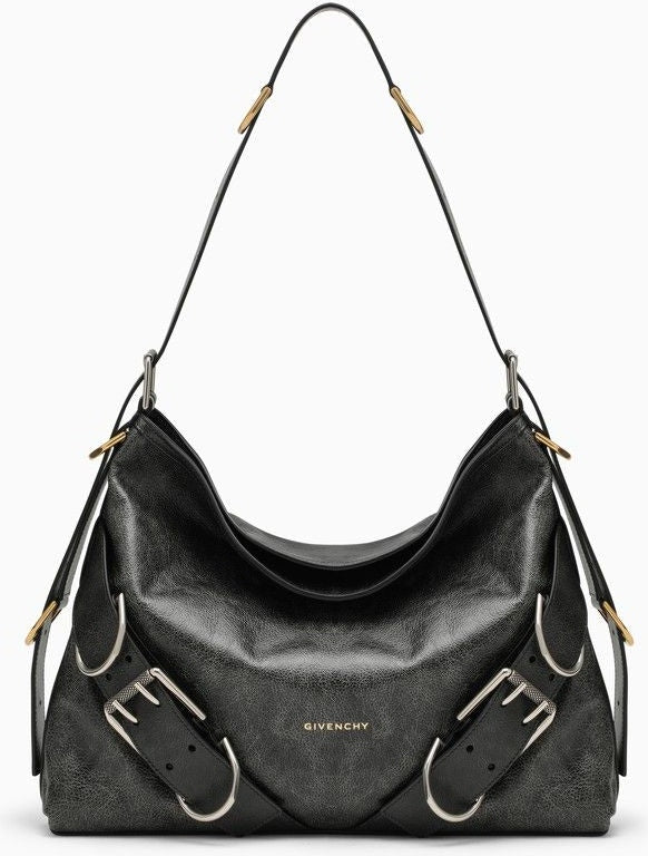 Voyou Boyfriend Medium Black Leather Bag