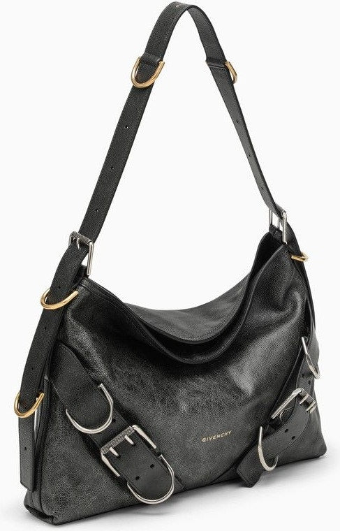 Voyou Boyfriend Medium Black Leather Bag
