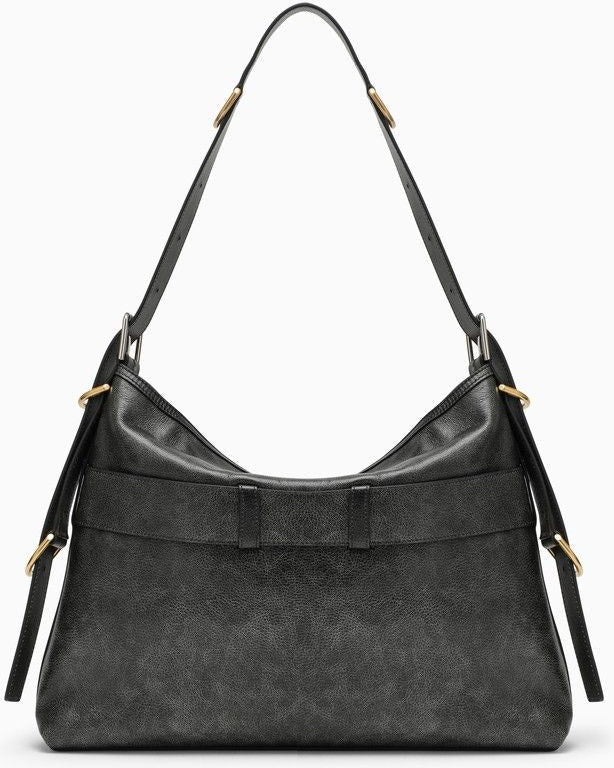 Voyou Boyfriend Medium Black Leather Bag