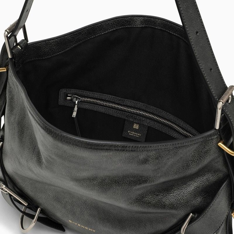 Voyou Boyfriend Medium Black Leather Bag