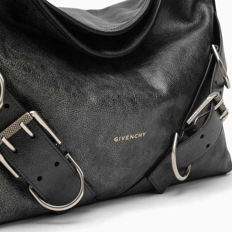 Voyou Boyfriend Medium Black Leather Bag