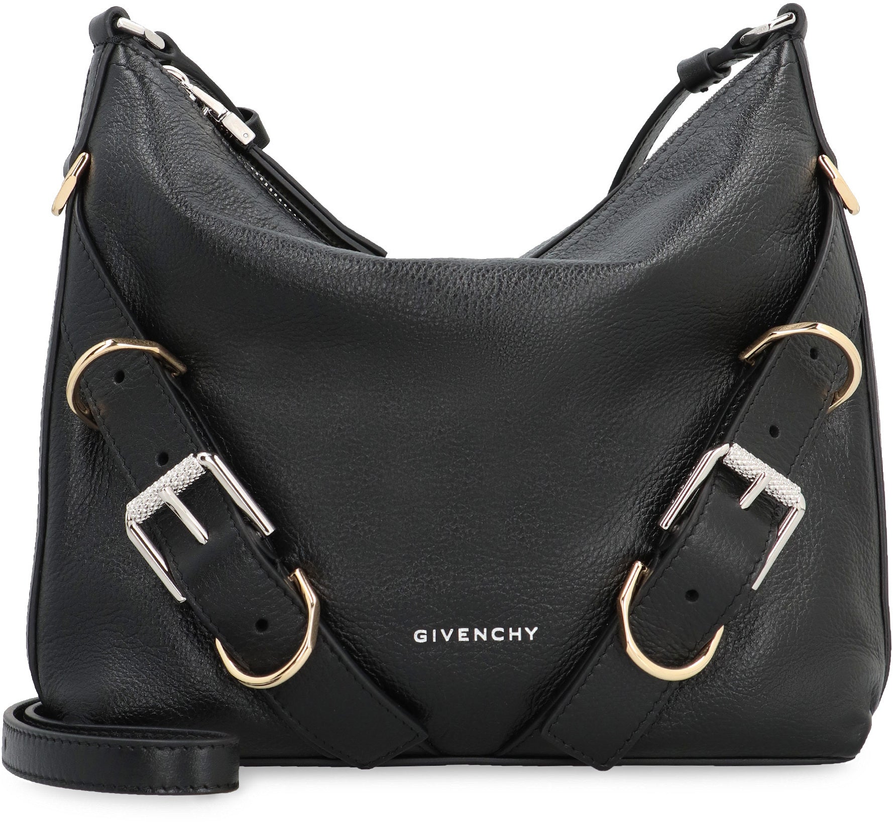 BLACK VOYOU S BAG SILVER LOGO ZIP