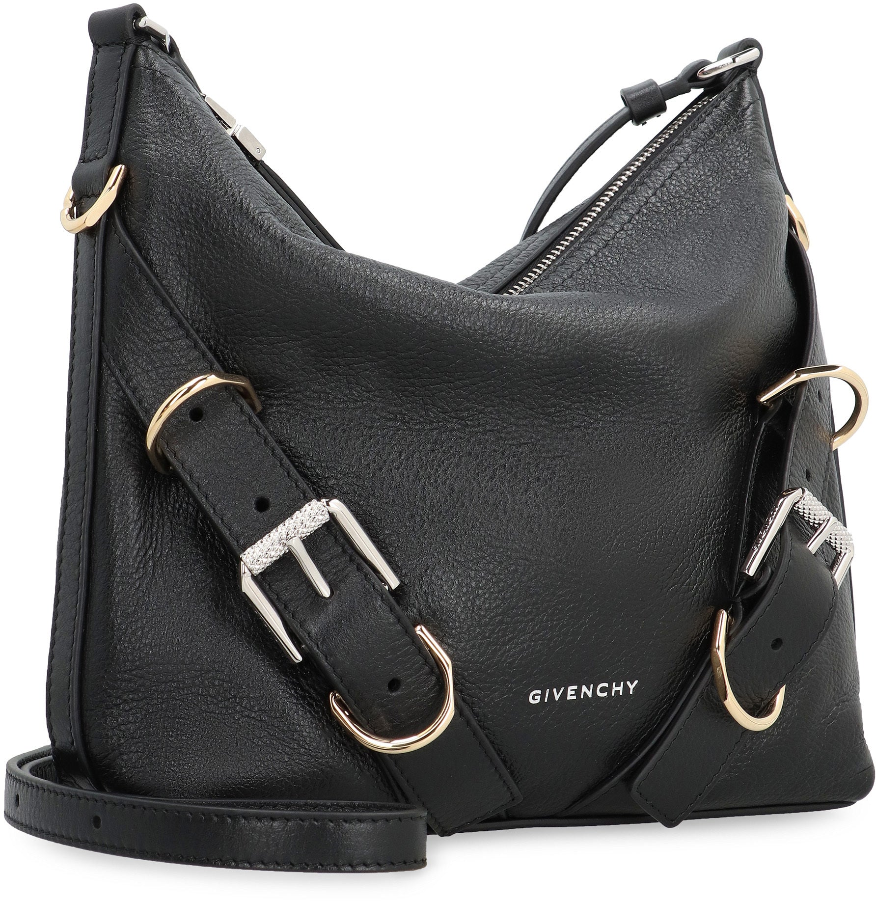 BLACK VOYOU S BAG SILVER LOGO ZIP