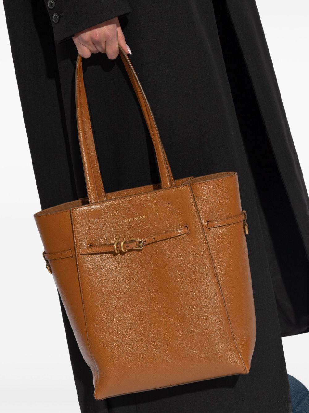 BROWN VOYOU S TOTE GOLD LOGO