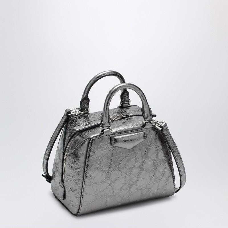 SILVER GREY ANTIGONA CUBE NANO BAG