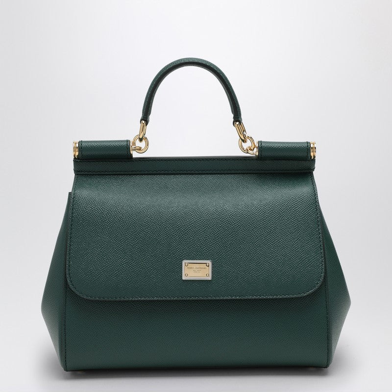 Dolce&Gabbana Large Dark Green Sicily Hand Bag Women