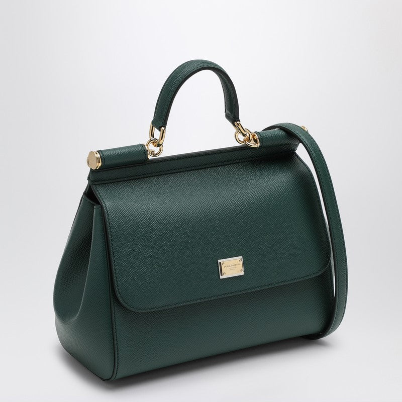 Dolce&Gabbana Large Dark Green Sicily Hand Bag Women