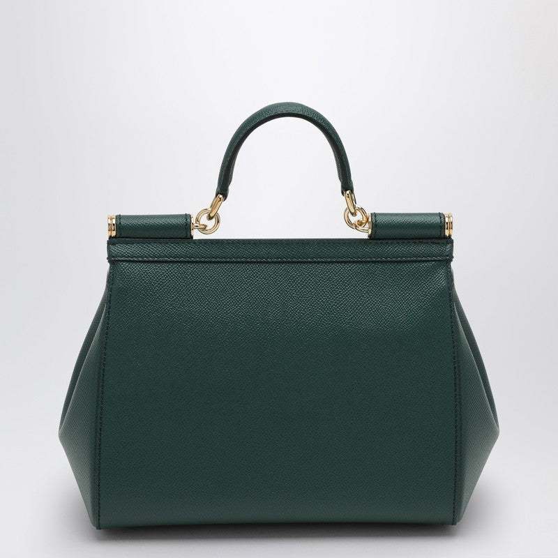 Dolce&Gabbana Large Dark Green Sicily Hand Bag Women
