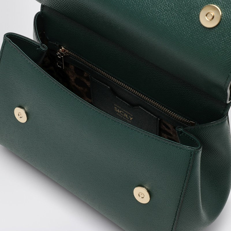 Dolce&Gabbana Large Dark Green Sicily Hand Bag Women