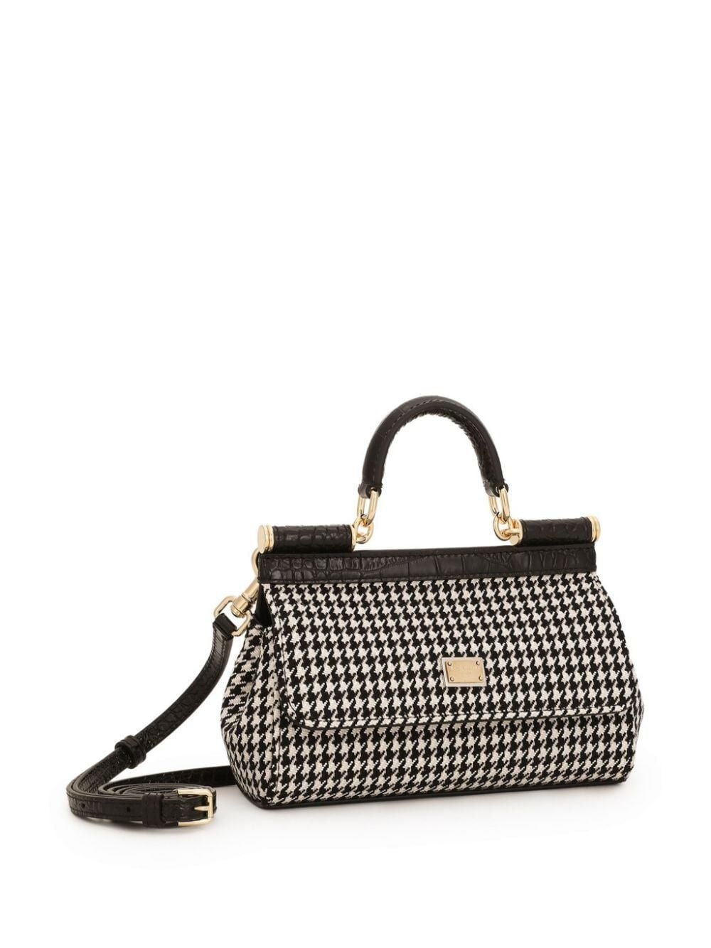 SMALL SICILY HOUNDSTOOTH TOTE BAG