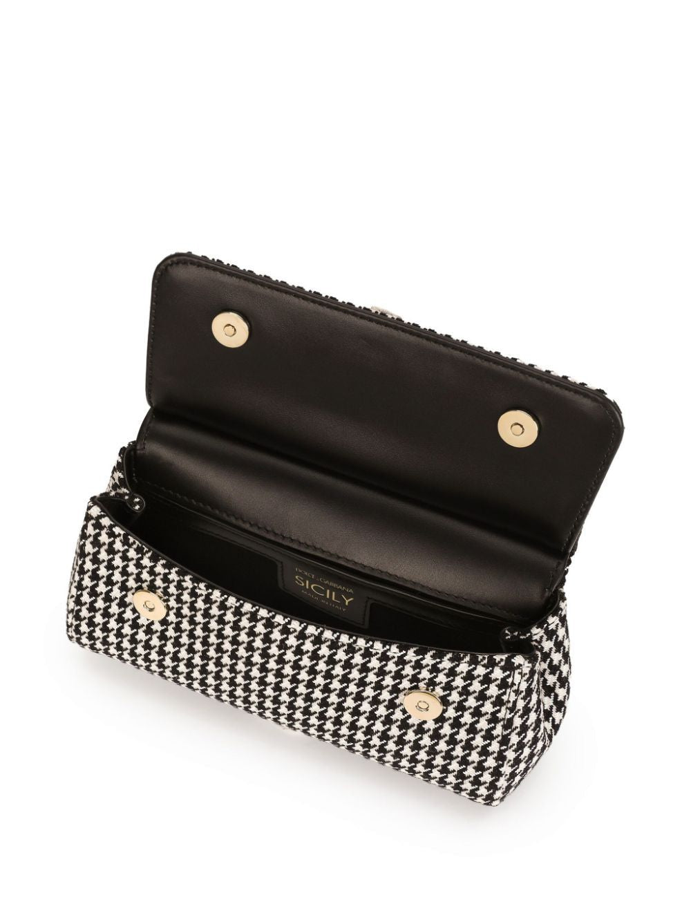 SMALL SICILY HOUNDSTOOTH TOTE BAG