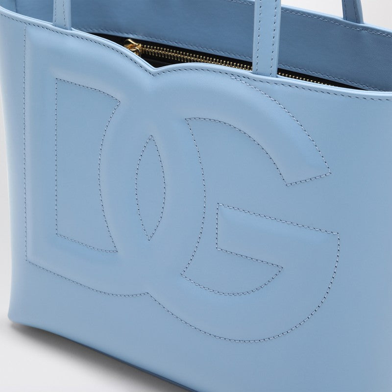 Dolce&Gabbana Dg Logo Light Blue Small Tote Bag Women