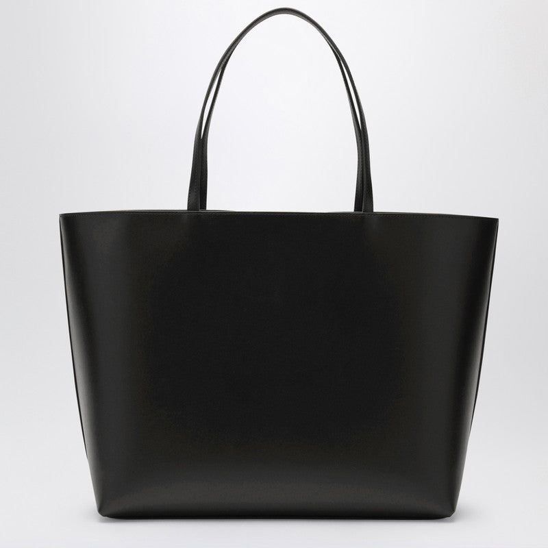 Dolce&Gabbana Dg Logo Black Leather Medium Tote Bag Women