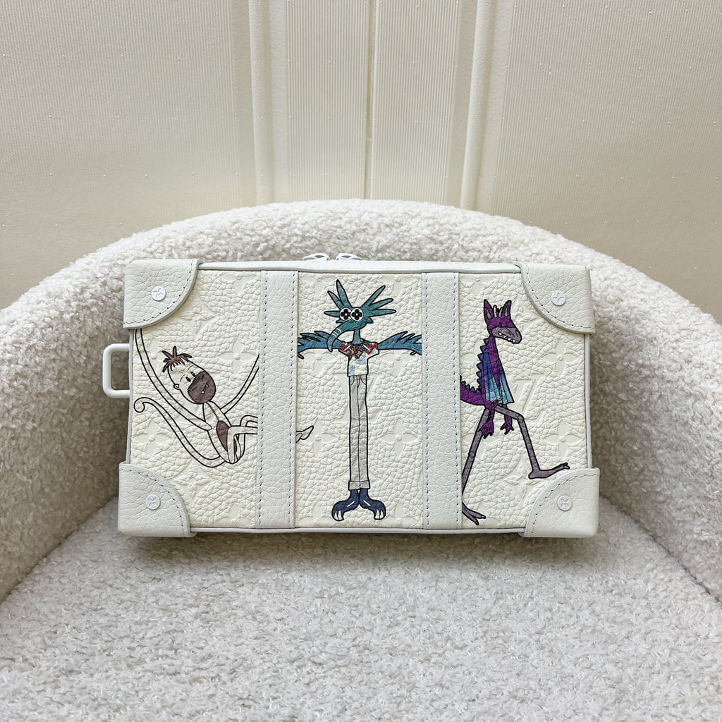 LV Soft Trunk Wallet with Graphic Print in Powder White Monogram and White HW