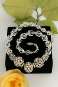 Collier de boules strassÃƒÆ’Ã‚Â©es ancien