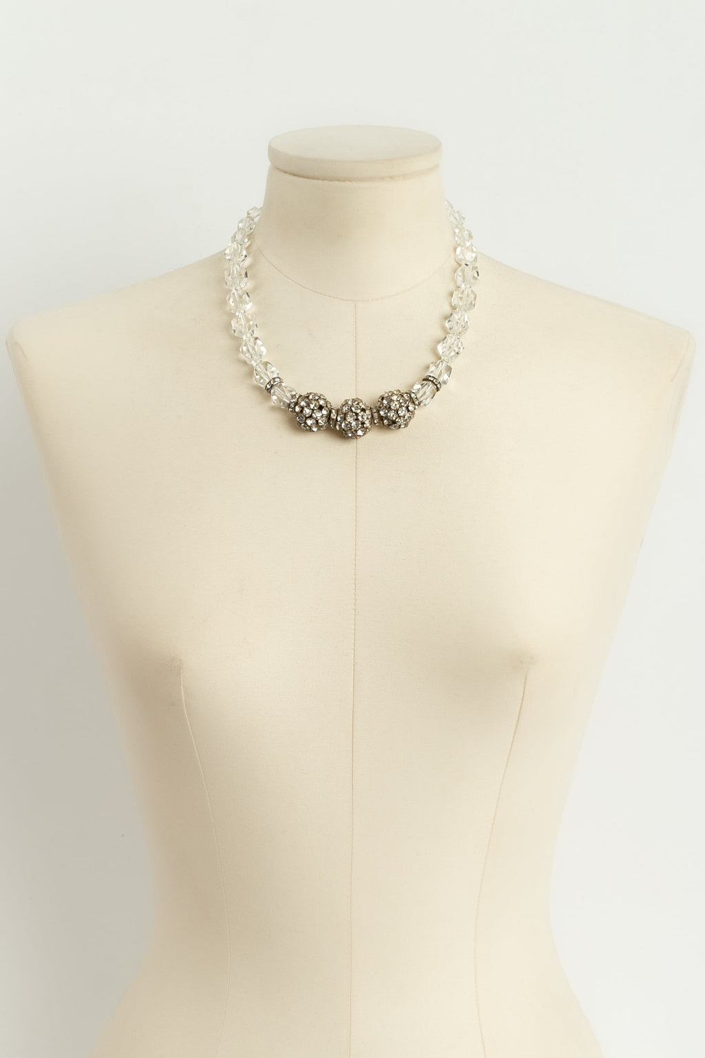 Collier de boules strassÃƒÆ’Ã‚Â©es ancien