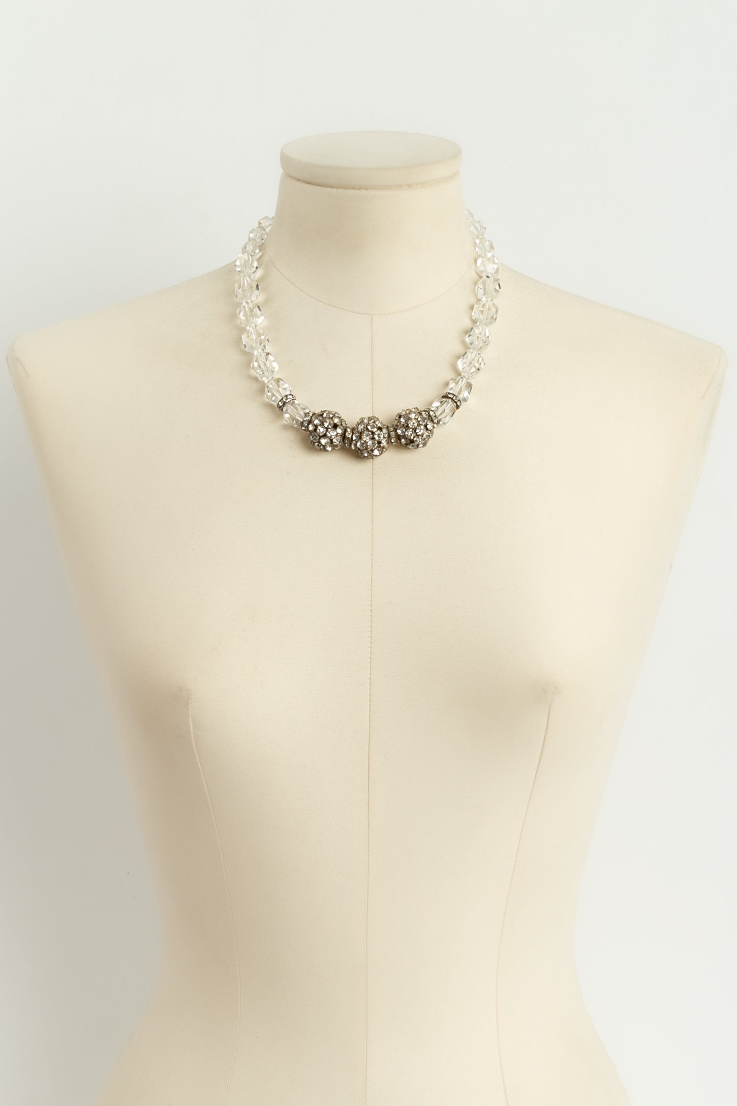 Collier de boules strassÃƒÆ’Ã‚Â©es ancien