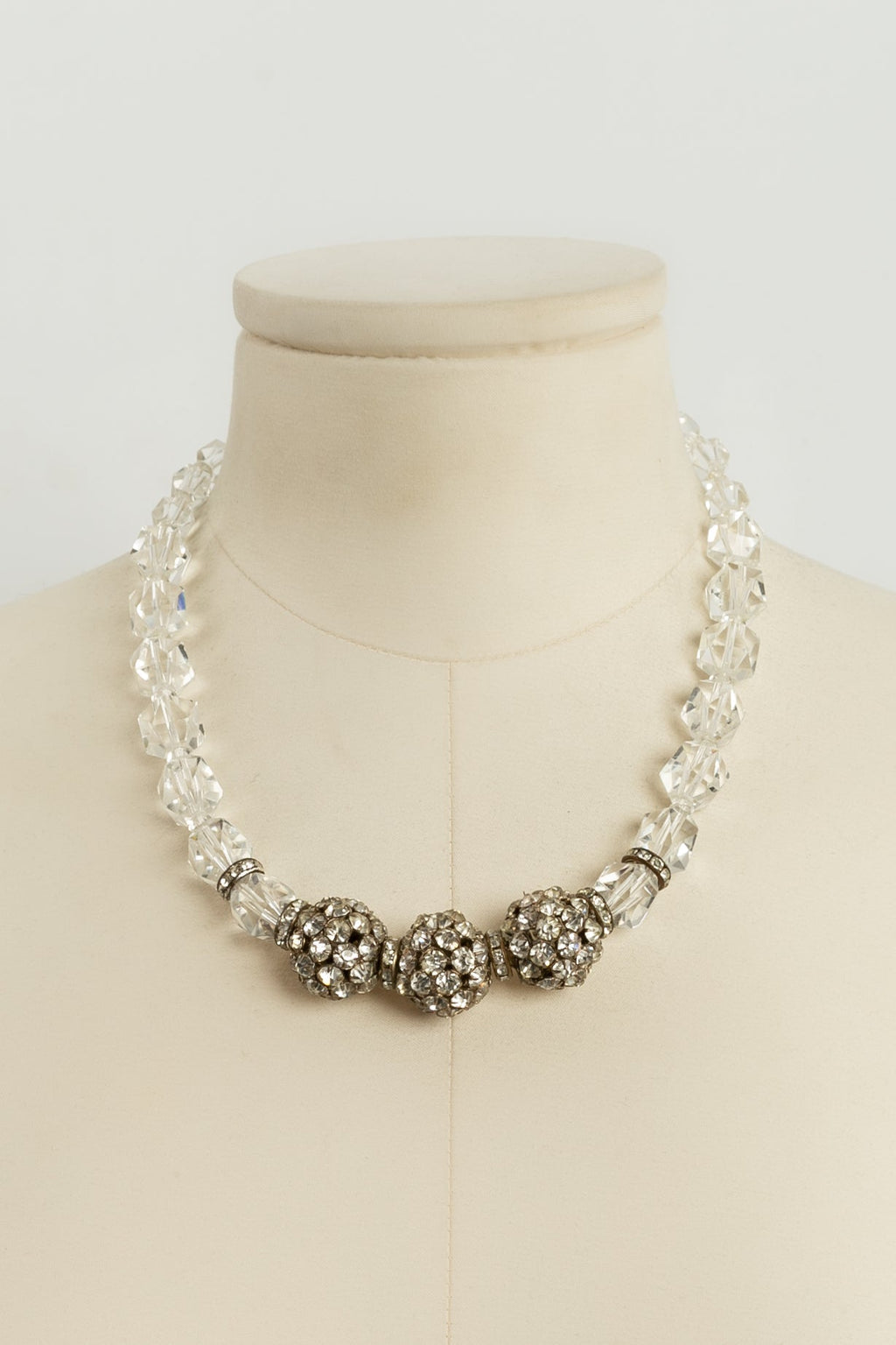 Collier de boules strassÃƒÆ’Ã‚Â©es ancien