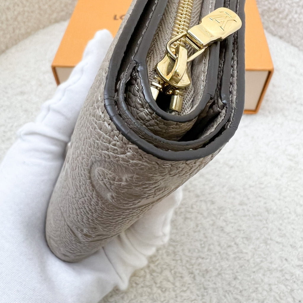 LV Clea Compact Wallet in in Tourterelle Monogram Empreinte Leather and GHW