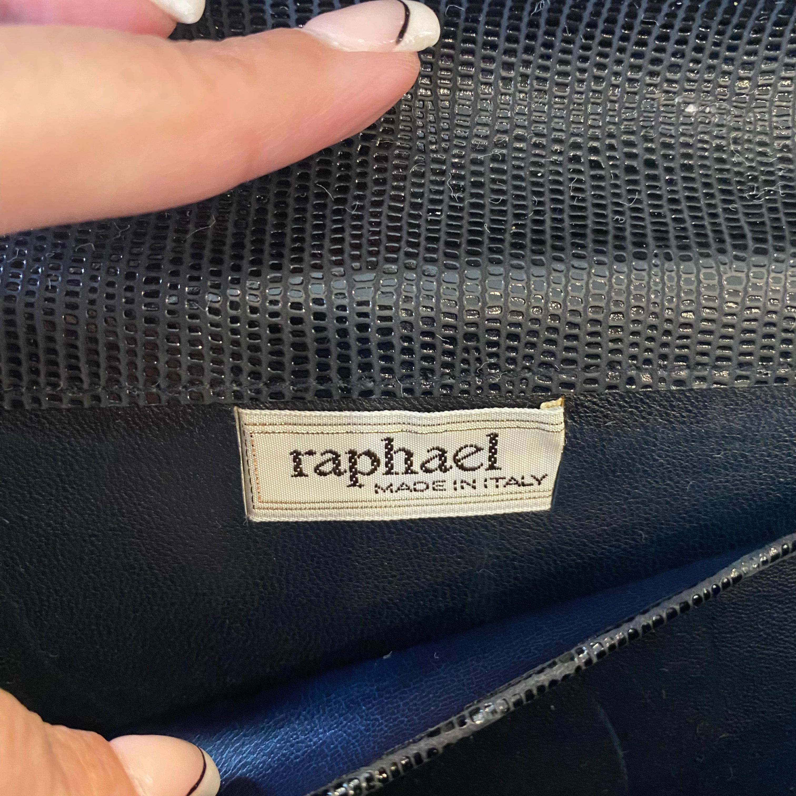 RAPHAEL Vintage Green And Black Leather Shoulder Bag