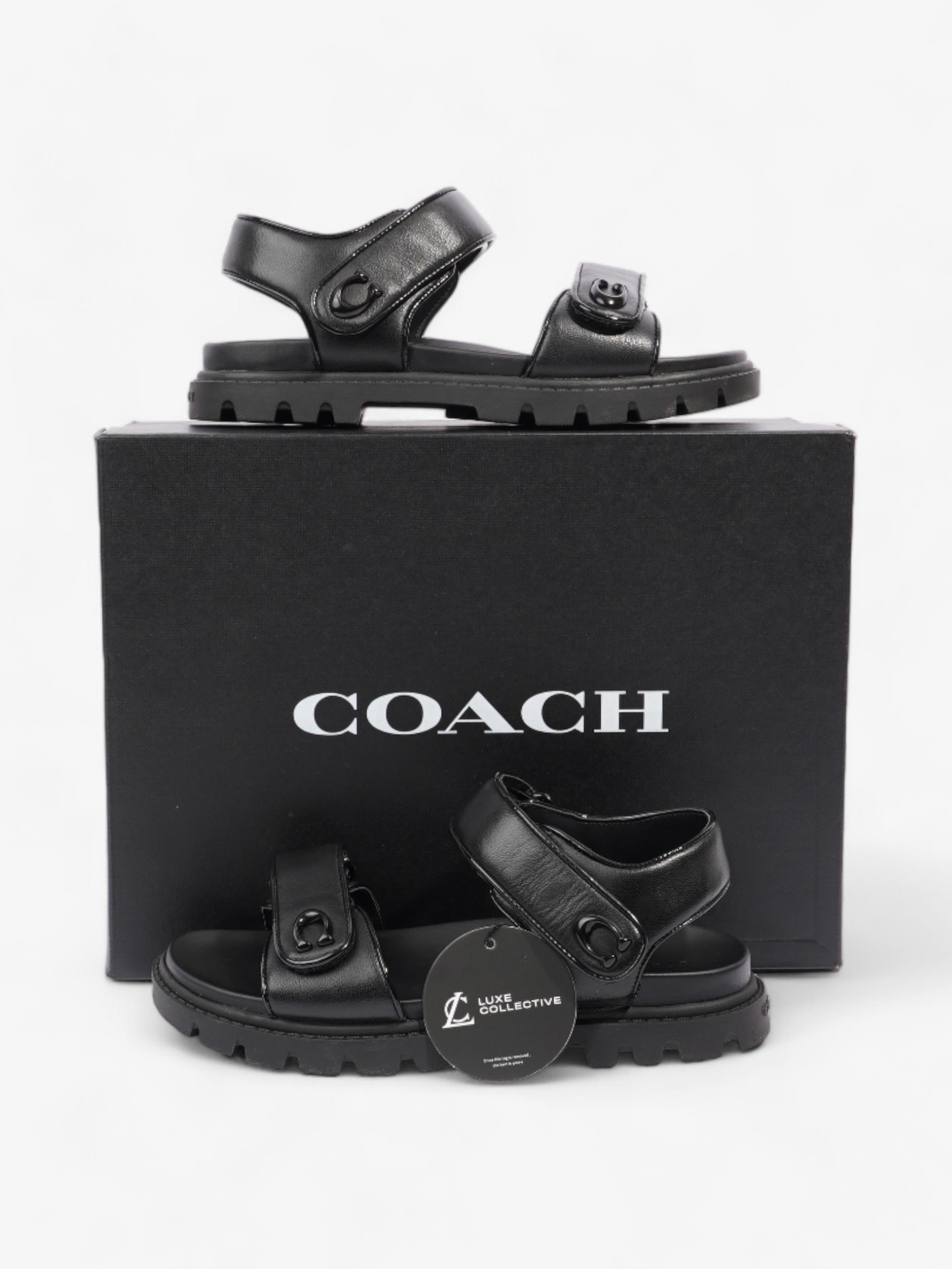Coach Brynn Sandals Black Leather EU 36.5 UK 3.5