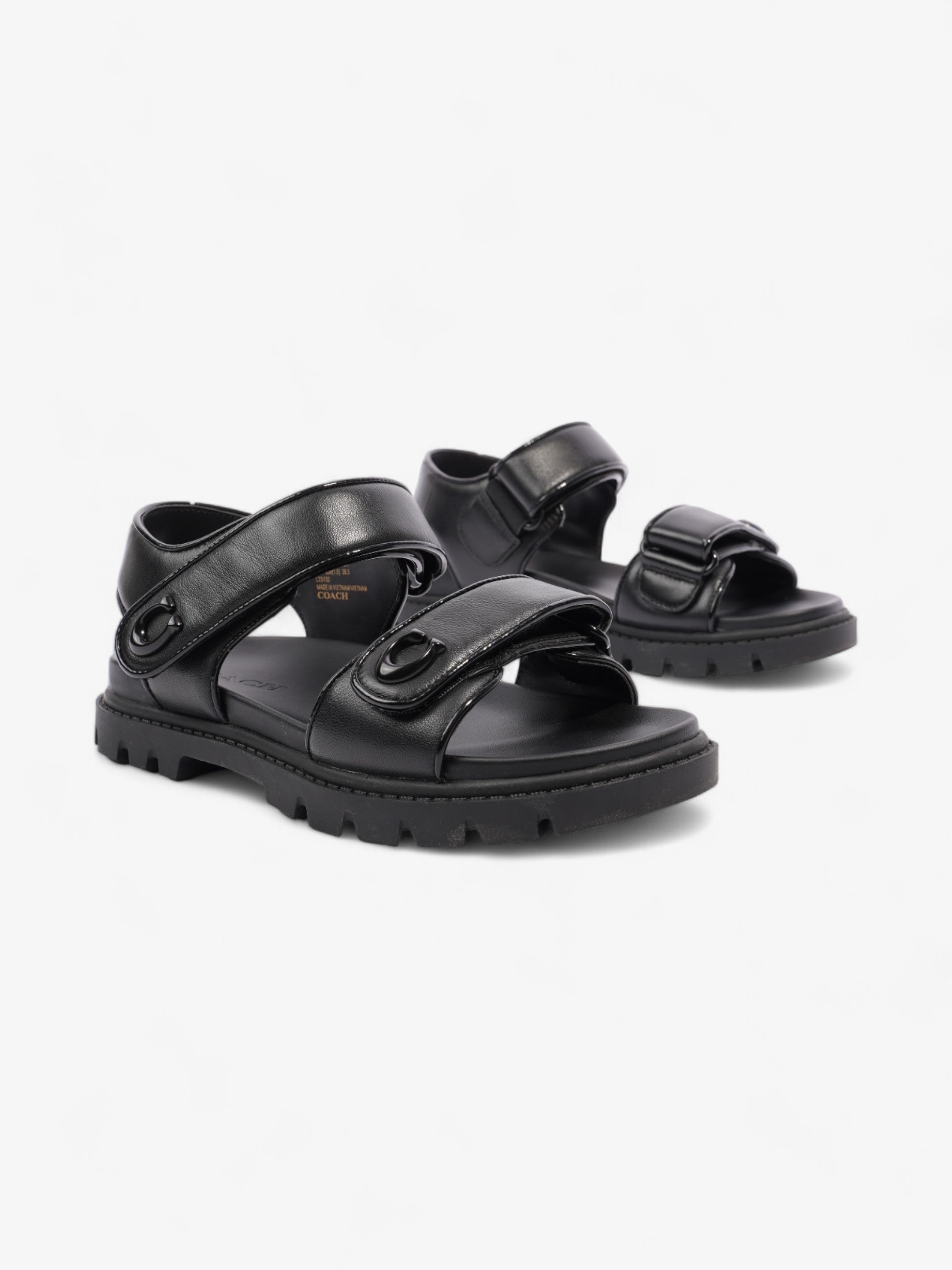 Coach Brynn Sandals Black Leather EU 36.5 UK 3.5