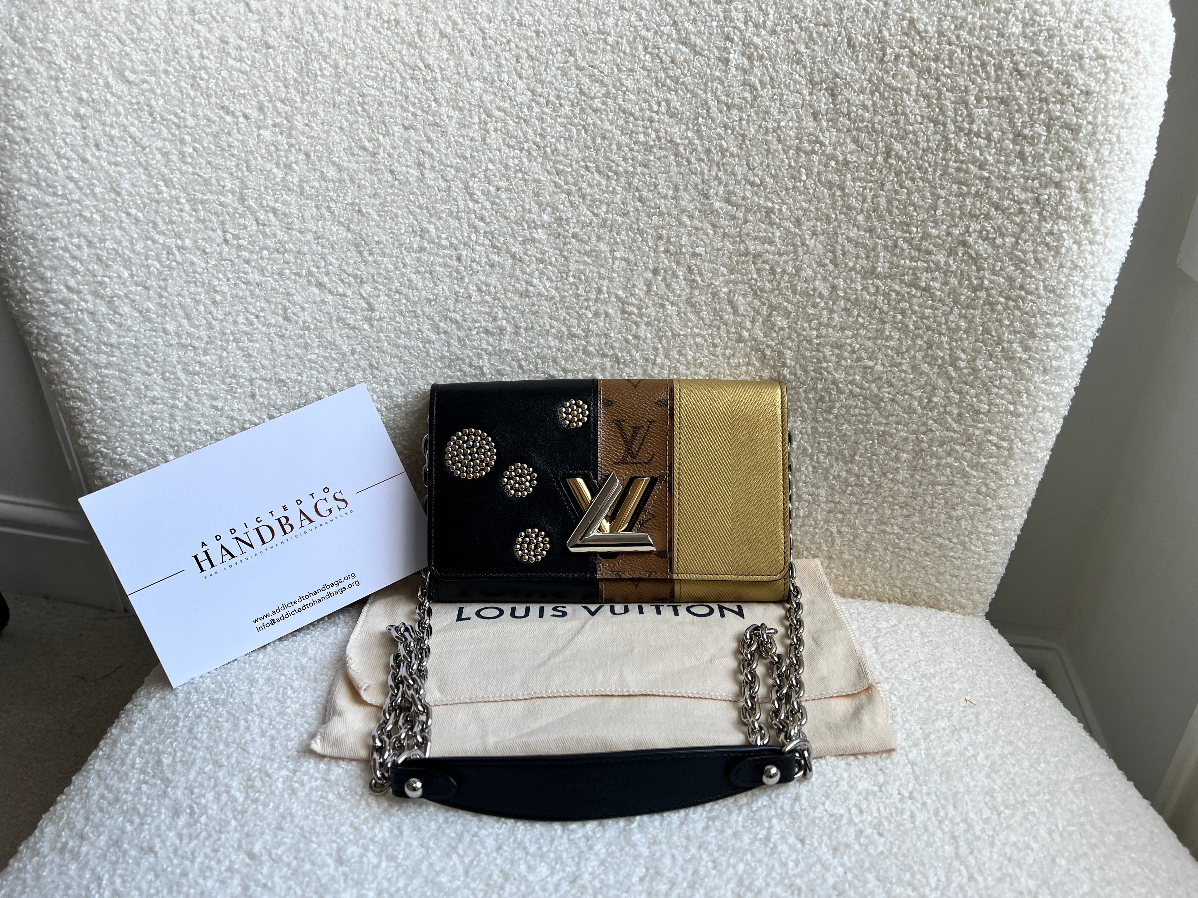 Louis Vuitton Reverse Monogram Studded Twist Chain Wallet