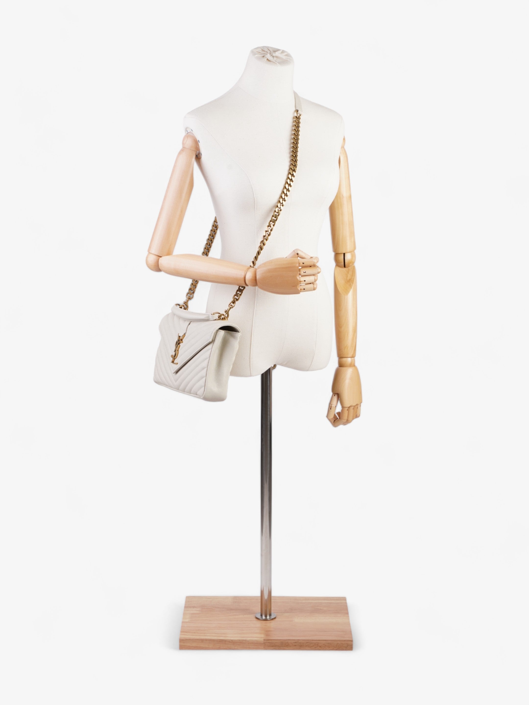 Saint Laurent College Medium Cream Leather