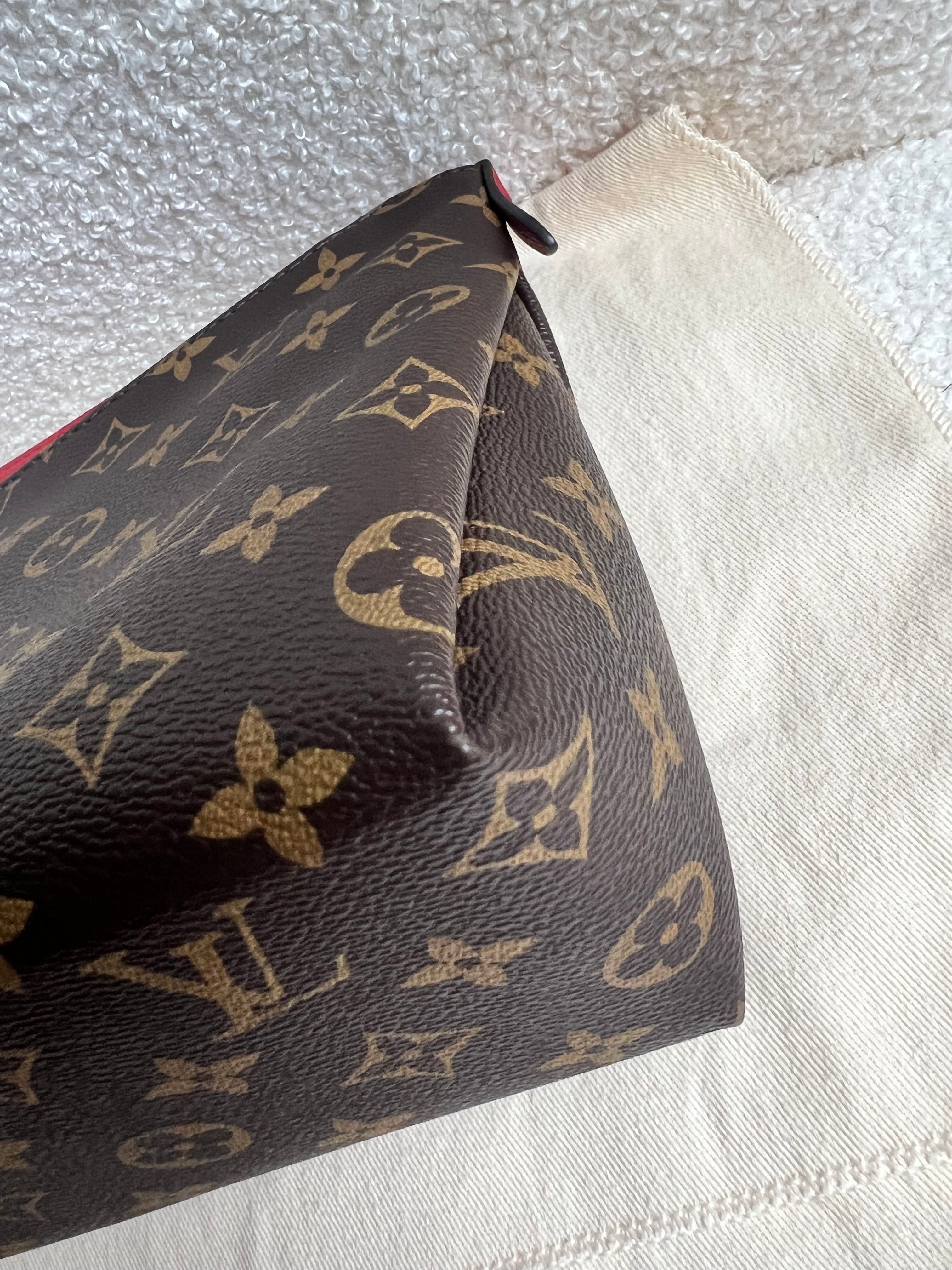 Louis Vuitton Red and Monogram Pallas Trousse Cosmetic Pouch