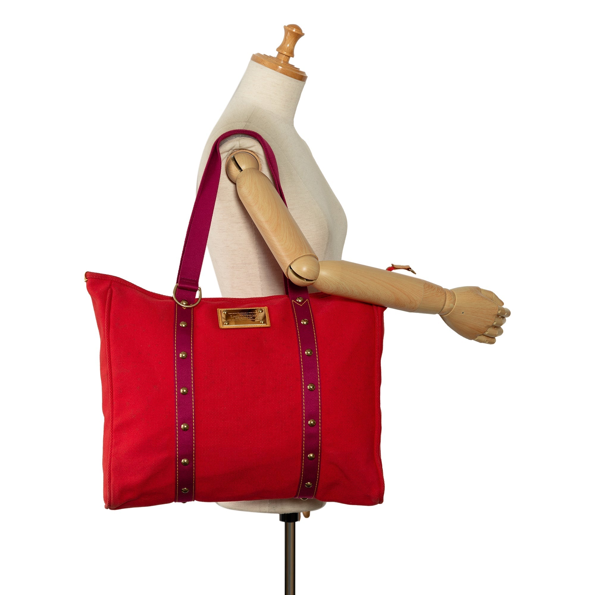 Red Louis Vuitton Antigua Cabas GM Tote Bag