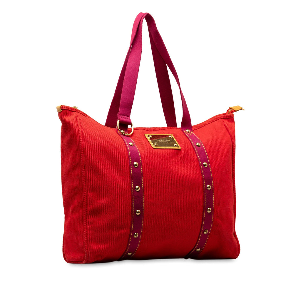 Red Louis Vuitton Antigua Cabas GM Tote Bag