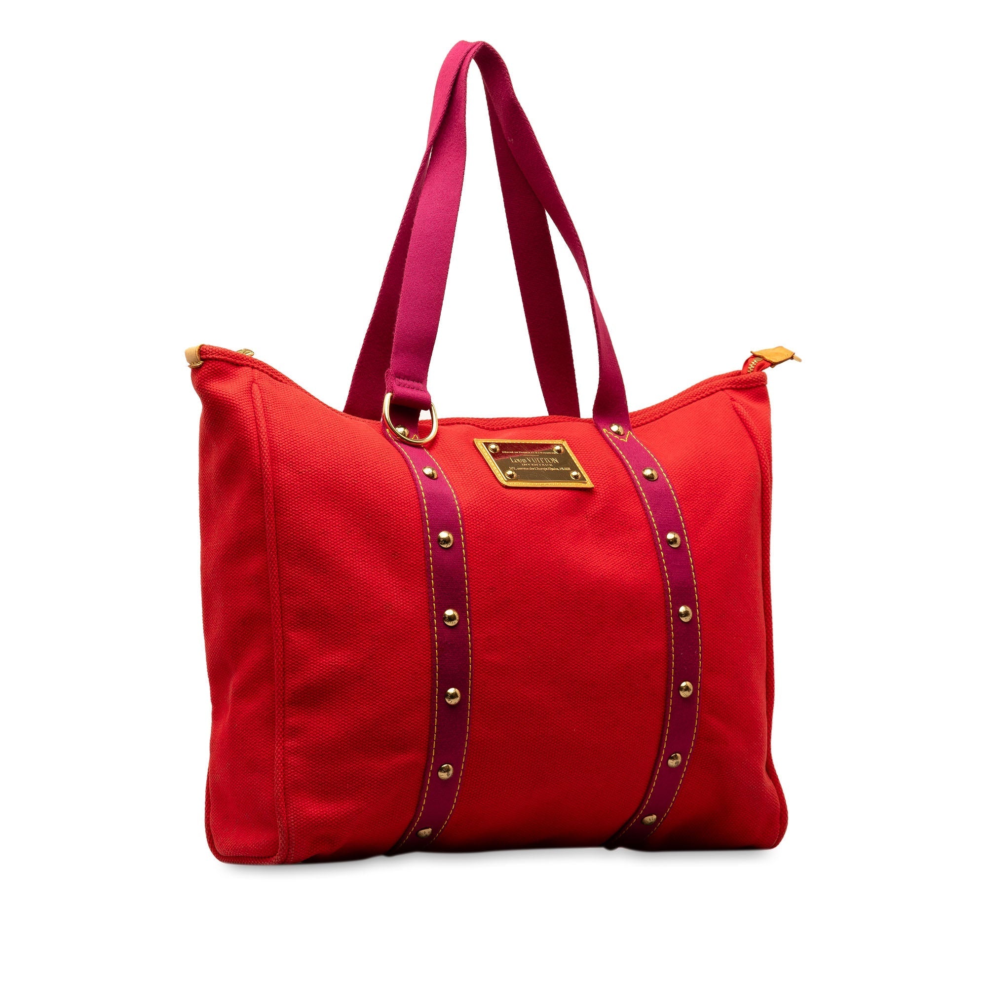Red Louis Vuitton Antigua Cabas GM Tote Bag