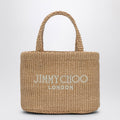 Jimmy Choo Small Beach Tote East-West In Natural Rafia Women