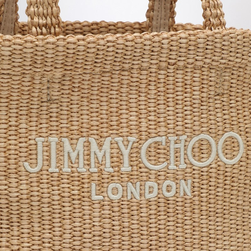 Jimmy Choo Small Beach Tote East-West In Natural Rafia Women