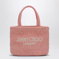 Jimmy Choo Small Beach Tote East-West In Pink Rafia Women