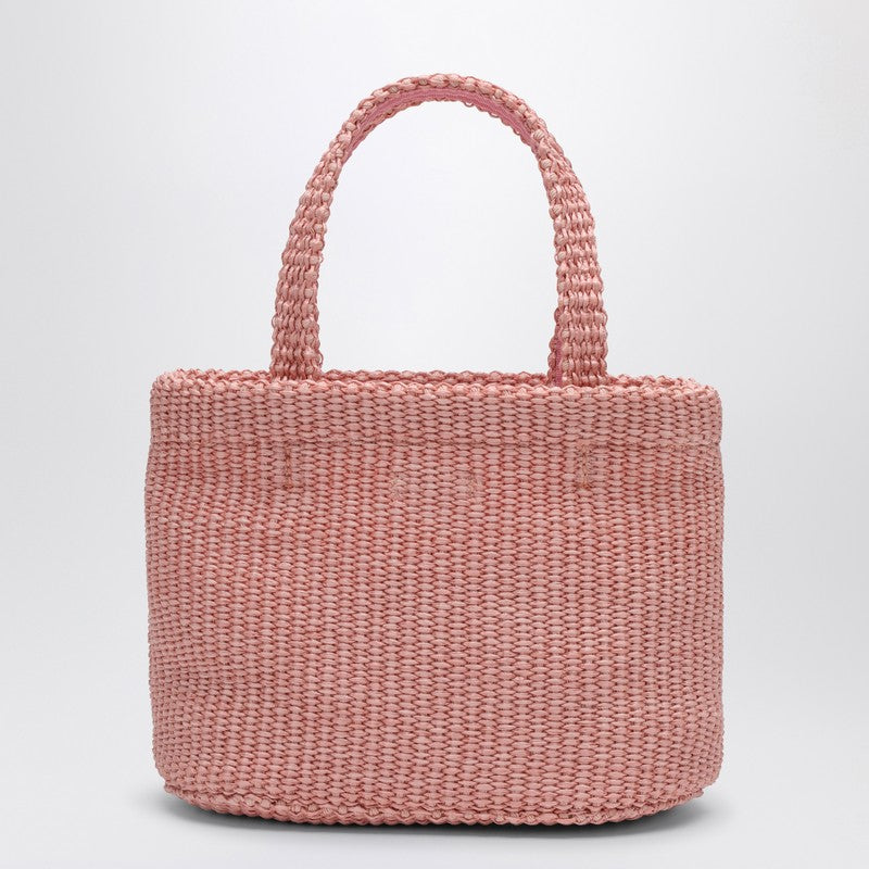 Jimmy Choo Small Beach Tote East-West In Pink Rafia Women